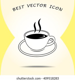 Coffee cup sign icon, vector illustration. Flat design style 