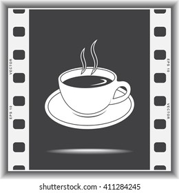 Coffee cup sign icon, vector illustration. Flat design style 