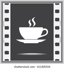 Coffee cup sign icon, vector illustration. Flat design style 