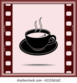 Coffee cup sign icon, vector illustration. Flat design style 