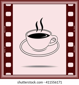 Coffee cup sign icon, vector illustration. Flat design style 