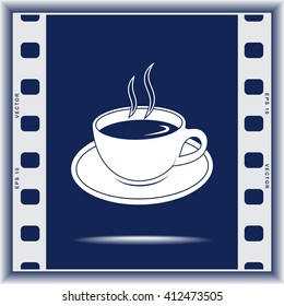 Coffee cup sign icon, vector illustration. Flat design style 