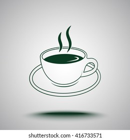 Coffee cup sign icon, vector illustration. Flat design style 