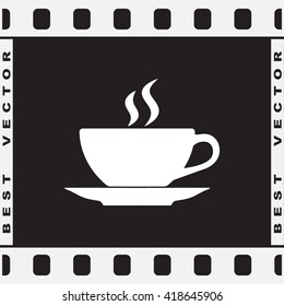 Coffee cup sign icon, vector illustration. Flat design style 