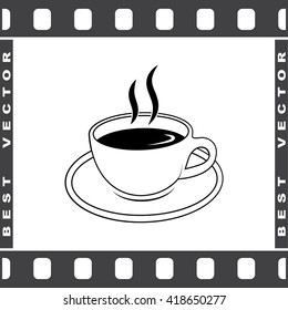 Coffee cup sign icon, vector illustration. Flat design style 