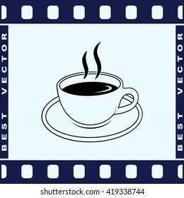 Coffee cup sign icon, vector illustration. Flat design style 