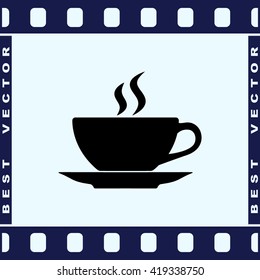 Coffee cup sign icon, vector illustration. Flat design style 
