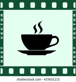 Coffee cup sign icon, vector illustration. Flat design style 