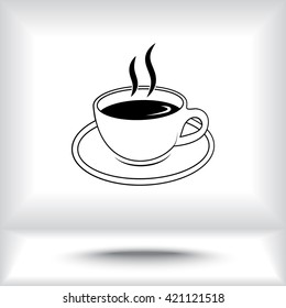 Coffee cup sign icon, vector illustration. Flat design style 