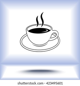Coffee cup sign icon, vector illustration. Flat design style 