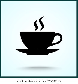 Coffee cup sign icon, vector illustration. Flat design style 