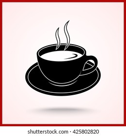 Coffee cup sign icon, vector illustration. Flat design style 