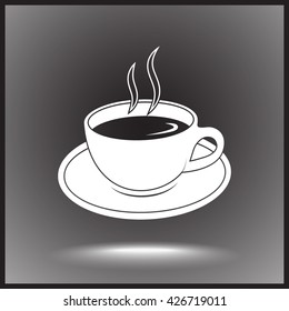 Coffee cup sign icon, vector illustration. Flat design style 