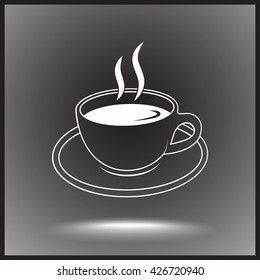 Coffee cup sign icon, vector illustration. Flat design style 