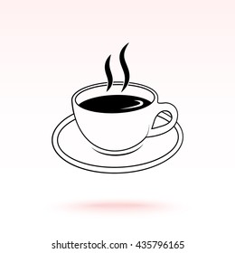 Coffee cup sign icon, vector illustration. Flat design style 