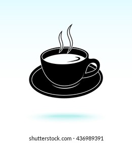 Coffee cup sign icon, vector illustration. Flat design style 