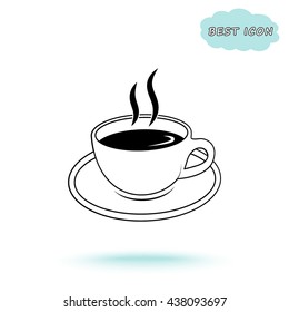 Coffee cup sign icon, vector illustration. Flat design style 