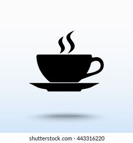 Coffee cup sign icon, vector illustration. Flat design style 