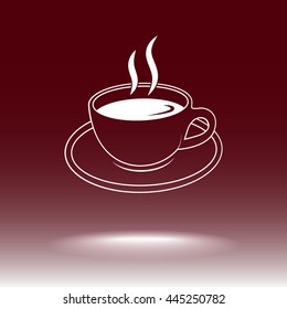 Coffee cup sign icon, vector illustration. Flat design style 
