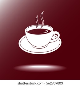 Coffee cup sign icon, vector illustration. Flat design style 