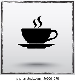 Coffee cup sign icon, vector illustration. Flat design style 