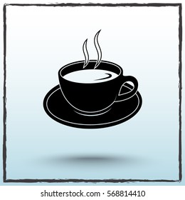 Coffee cup sign icon, vector illustration. Flat design style 