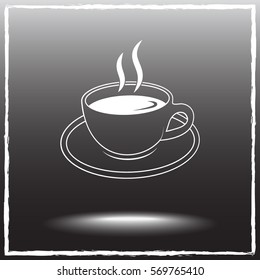 Coffee cup sign icon, vector illustration. Flat design style 