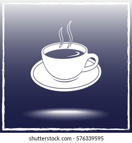 Coffee cup sign icon, vector illustration. Flat design style 