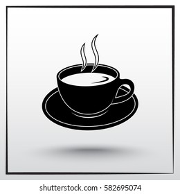Coffee cup sign icon, vector illustration. Flat design style 