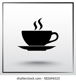 Coffee cup sign icon, vector illustration. Flat design style 