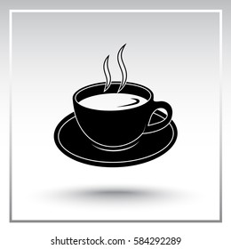 Coffee cup sign icon, vector illustration. Flat design style 