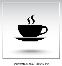 Coffee cup sign icon, vector illustration. Flat design style 