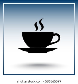 Coffee cup sign icon, vector illustration. Flat design style 