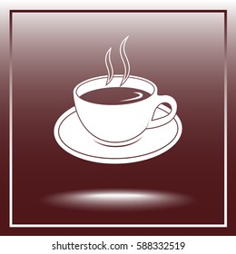 Coffee cup sign icon, vector illustration. Flat design style 