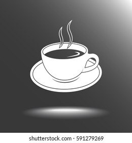 Coffee cup sign icon, vector illustration. Flat design style 