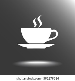 Coffee cup sign icon, vector illustration. Flat design style 