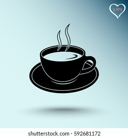 Coffee cup sign icon, vector illustration. Flat design style 