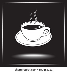 Coffee cup sign icon, vector illustration. Flat design style 