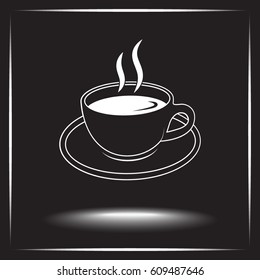 Coffee cup sign icon, vector illustration. Flat design style 