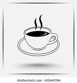 Coffee cup sign icon, vector illustration. Flat design style 