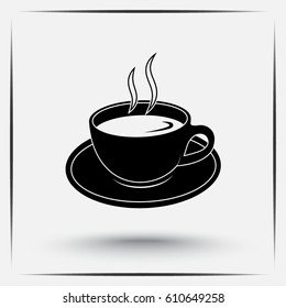Coffee cup sign icon, vector illustration. Flat design style 