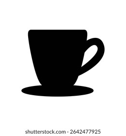Coffee Cup Silhouette Icon, Simple Vector Illustration for Cafe Menu Design.