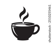 Coffee cup  silhouette icon, tea cup logo, symbols vector illustration silhouette image template.eps 10.