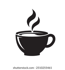 Ícone de silhueta de xícara de café, logotipo de xícara de chá, símbolos ilustração vetorial silhueta image template.eps 10.