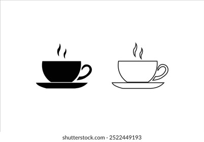 Coffee cup silhouette icon, tea cup logo, symbols vector illustration silhouette image template