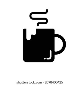 Coffee cup silhouette icon, Vector, Illustration.