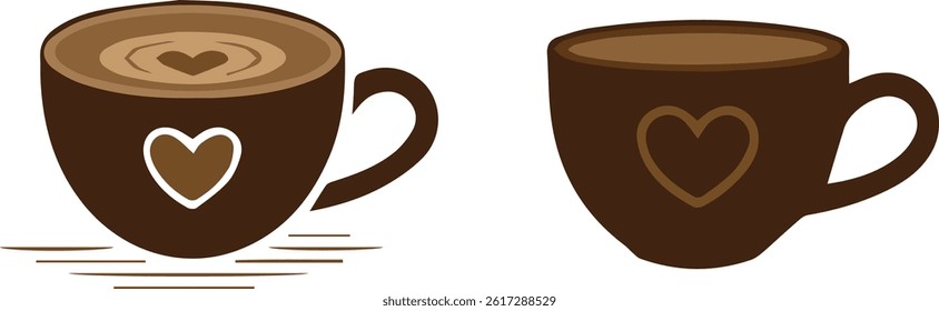 Coffee Cup Silhouette  Outline Set , Coffee Cups Vector Set 