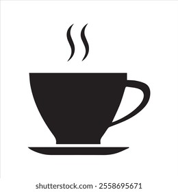 Coffee cup silhouette, Coffee and tea cups silhouette, Tea and coffee cup icon vector.