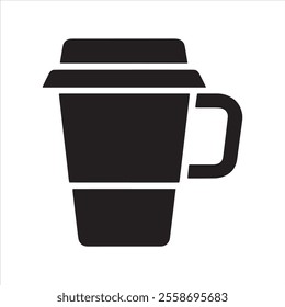 Coffee cup silhouette, Coffee and tea cups silhouette, Tea and coffee cup icon vector.