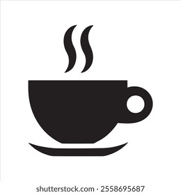Coffee cup silhouette, Coffee and tea cups silhouette, Tea and coffee cup icon vector.